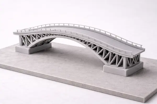 Mô Hình Cầu Vòm Dàn Thép — Kết Cấu Công Trình